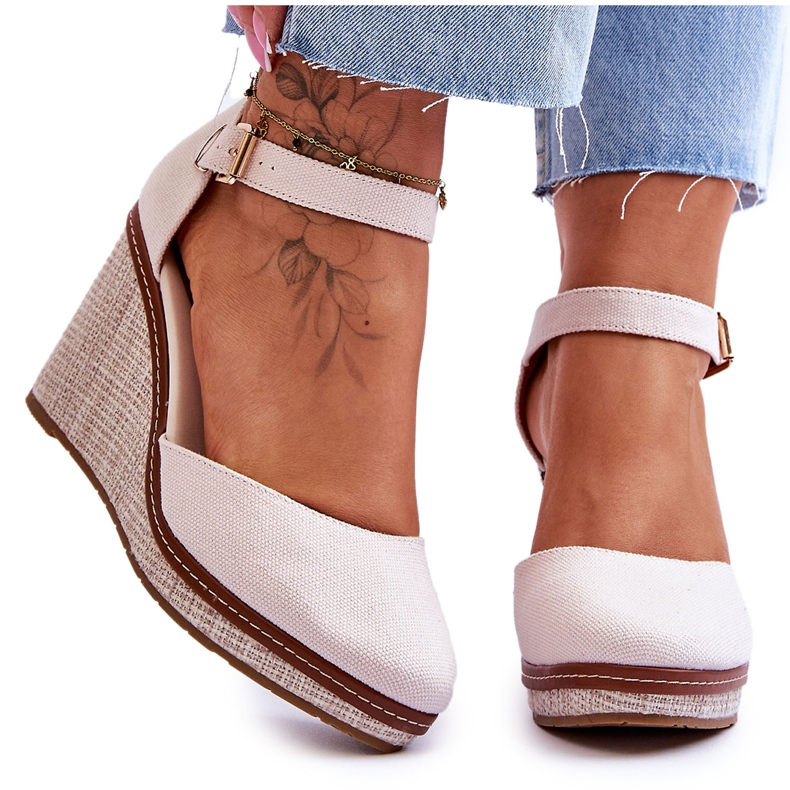 PS1 Sandalias Clásicas Mujer Cuña Beige Malani