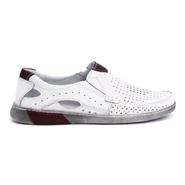Olivier Mocasines hombre piel calada 937MP blanco