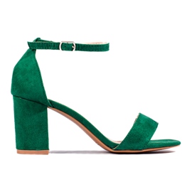 Sandalias bloque en ante verde de Shelovet