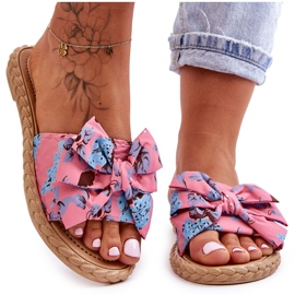 FK1 Chanclas De Mujer Con Lazo De Tela Pink Blossom rosa