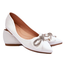 WS1 Bailarinas Elegantes Con Lazo Y Strass Blanco One Time