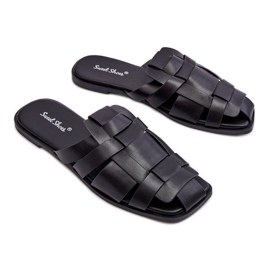 WS1 Pantuflas de Mujer Rayas Reyna Negras negro