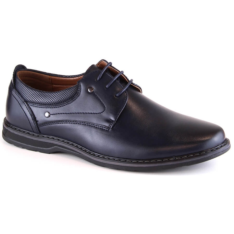 News Zapatos elegantes con cordones para hombre azul marino Novedades 4092