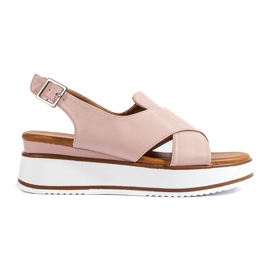 Cómodas sandalias Vinceza mujer cuña baja beige
