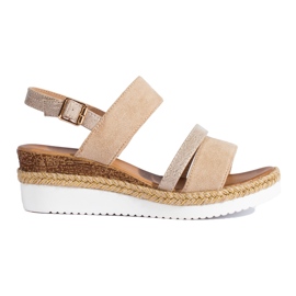 Sandalias mujer cuña Shelovet beige