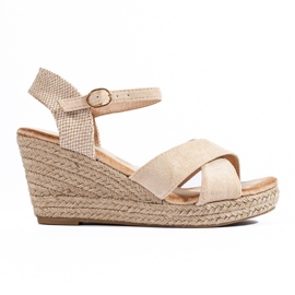 Sandalias mujer cuña alpargata beige Shelovet