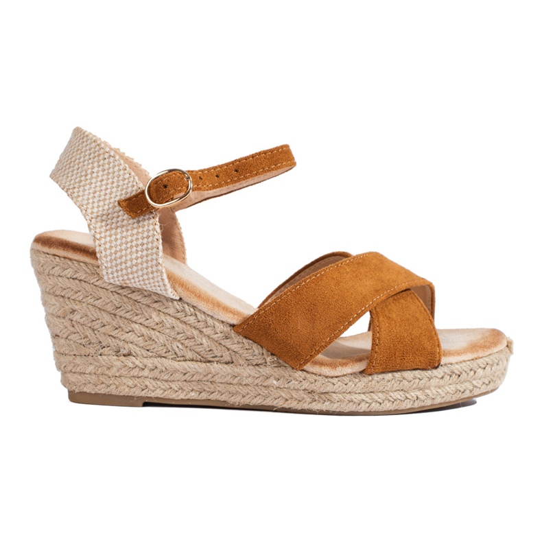Sandalias mujer cuña alpargata marrón Shelovet