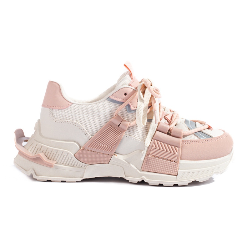Zapatillas blancas y rosas con suela gruesa de Shelovet blanco
