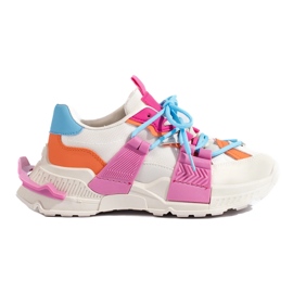 Zapatillas deportivas multicolores para mujer con suela gruesa Shelovet blanco