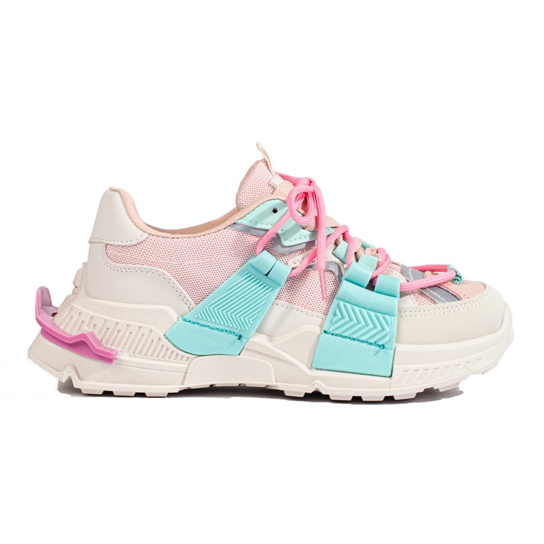 Zapatillas deportivas multicolores para mujer con suela gruesa Shelovet rosado