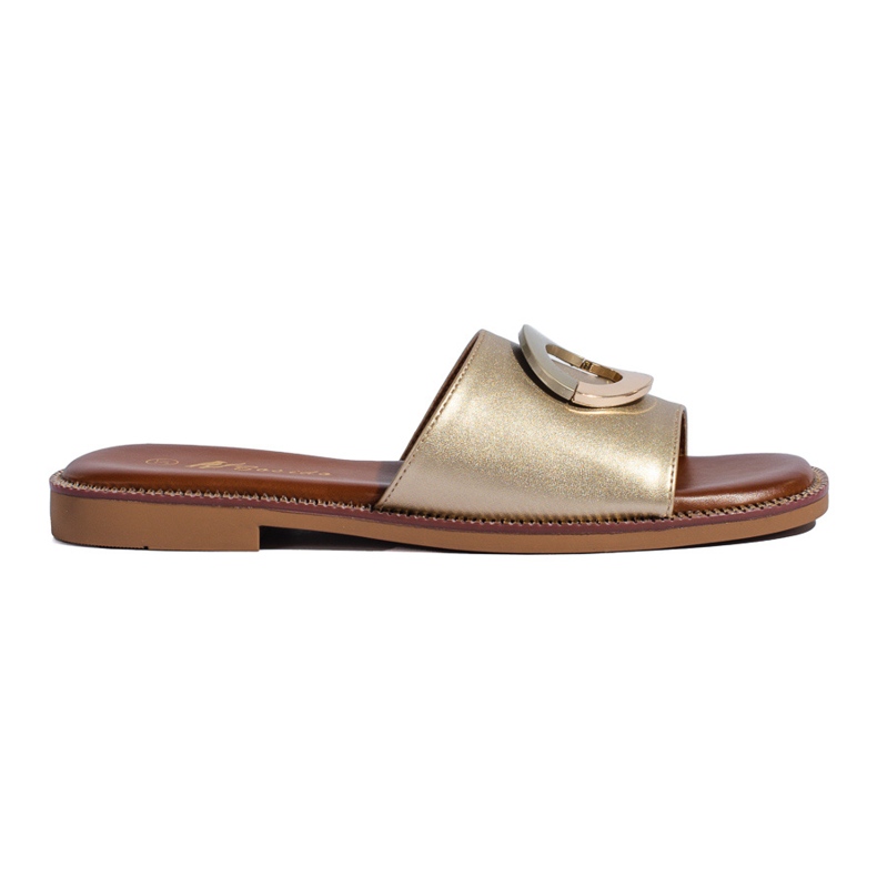 Elegantes chanclas Shelovet doradas dorado