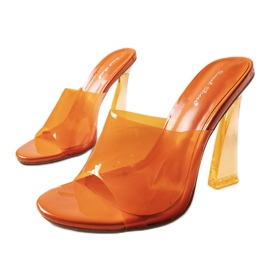 Chanclas transparentes naranjas de Clichy