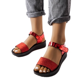 Sandalias cuña Blask rojas rojo