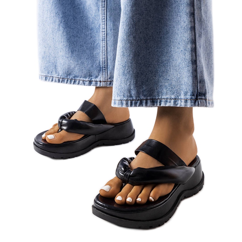 Inna Chanclas gruesas negras de Lupi negro