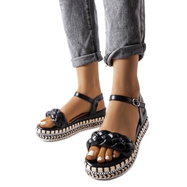 Sandalias Katrin negras con plataforma negro