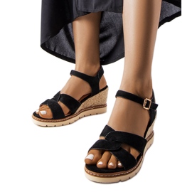 Sandalias de cuña negras de Silvana negro