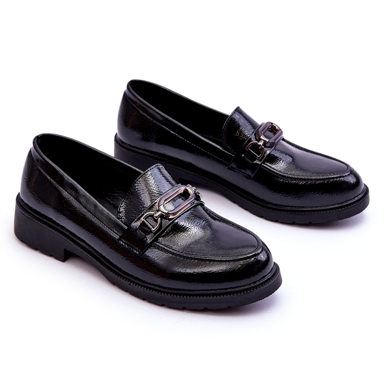 S.Barski Mocasines Mocasines Lacados Con Adorno Maura Negro