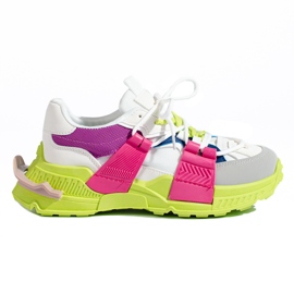 Zapatillas deportivas multicolores para mujer con suela gruesa Shelovet blanco