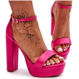 Sandalias De Piel Con Tacón Alto Y Plataforma Pink Sky Dream rosado