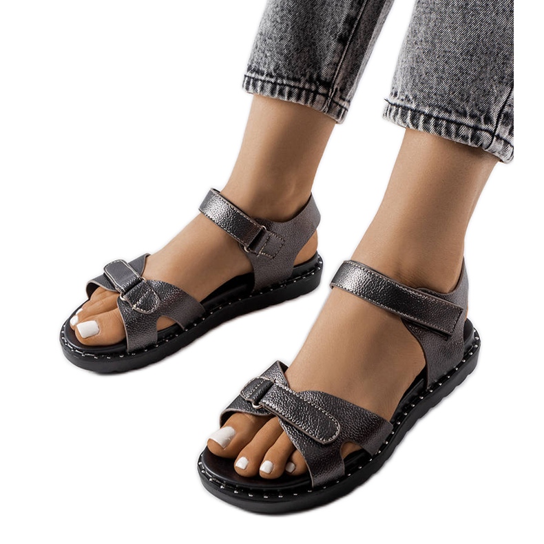 Sandalias con purpurina grises de Bellefeuille