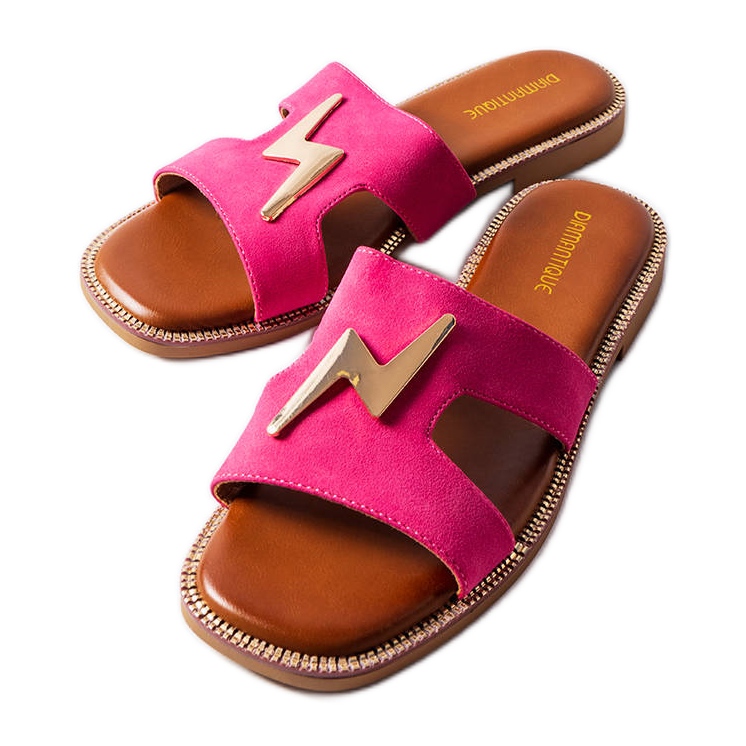Chanclas rosas planas de Leyra rosado
