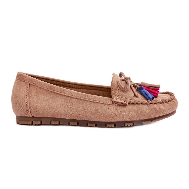 PS1 Mocasines De Ante Lazo Y Borlas Dorine Beige Oscuro