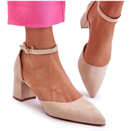 Zapatos Tacón Ante Beige Promise