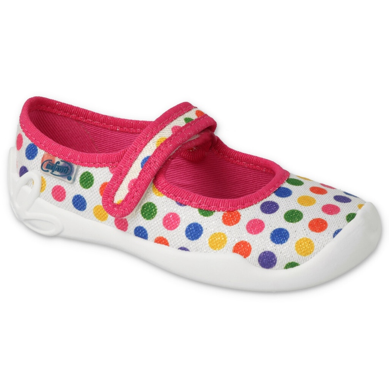 Zapatillas de chicas befado 114x494 con puntos coloridos rosado