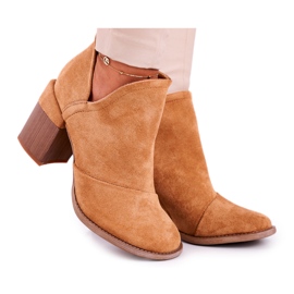 Bella Paris Botas de Mujer en Tacón Camel Cut Meliori marrón