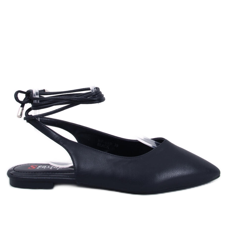 Bailarinas con cordones y tacón abierto Jody Black negro