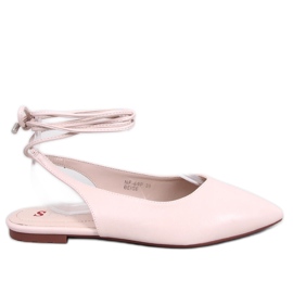 Jody Beige bailarinas talón abierto con cordones