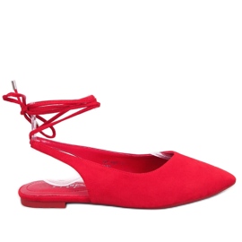 Bailarinas con tacón abierto y cordones Pirson Red rojo