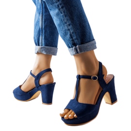 Inna Sandalias bloque Tearlach azul marino