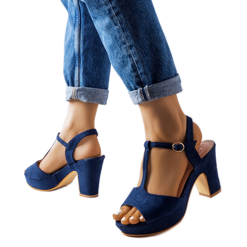Inna Sandalias bloque Tearlach azul marino