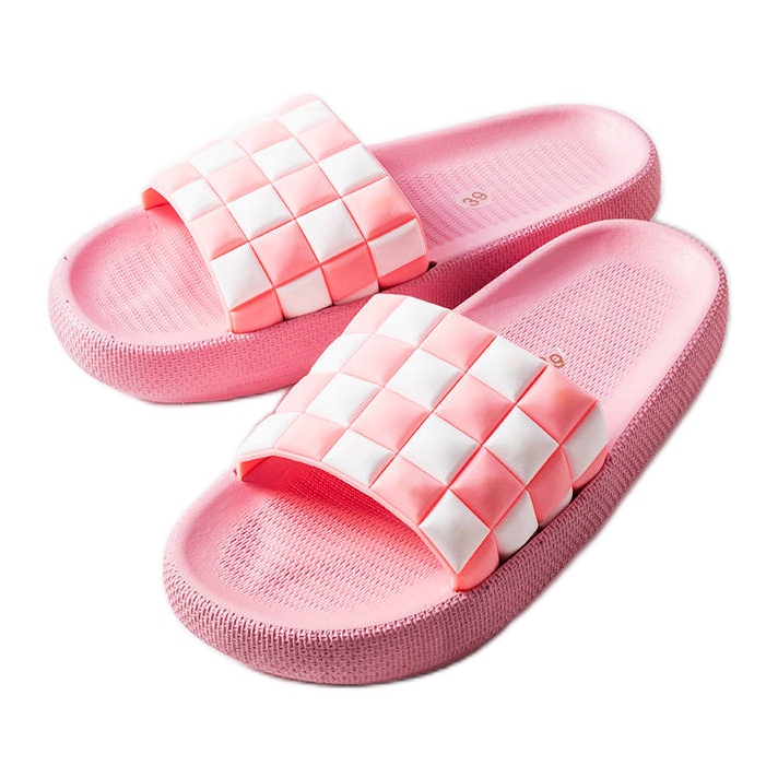 Chanclas con plataforma de goma rosas de Elin rosado