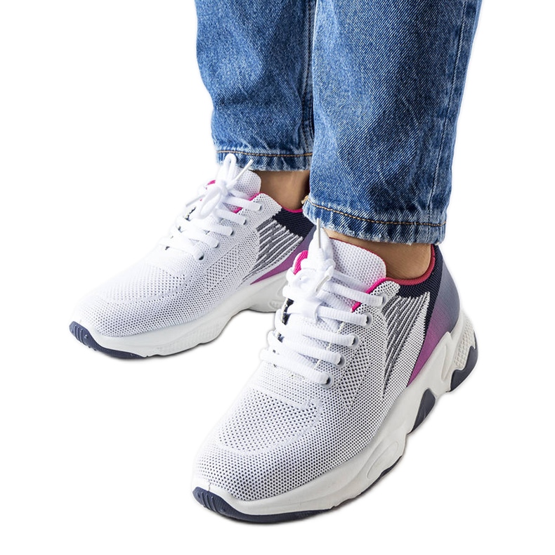 Deportivas blancas y azul marino de Galatee blanco Deportivas blancas y azul marino de Galatee blanco