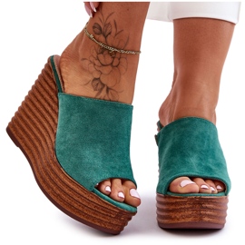 Chanclas ligeras en una plataforma masiva Green Good Vibe verde