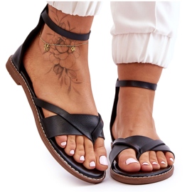 Chanclas planas con cremallera para mujer Negro Rise Up!