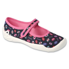 Zapatillas para niños de Befado 114Y518 Black-rosa en patrones coloridos negro