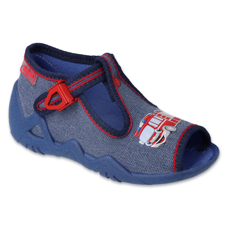 Zapatillas para niños de Befado 217p118 camión de bomberos azul marino