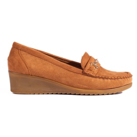 Mocasines cuña mujer ante Shelovet marrón