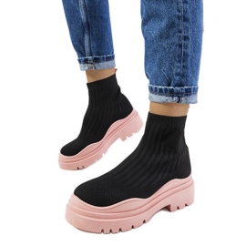 Zapatillas altas negras y rosas de Marks negro