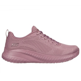 Skechers Memory Foam Bobs Squad Chaos Zapatos W 117209 Ras rosa