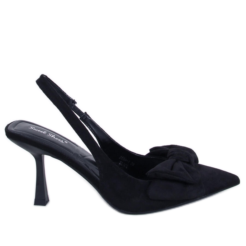 Zapatos negros con tacón abierto Shirley