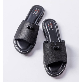 Sandalias negras metalizadas con perlas de Frederi negro Sandalias negras metalizadas con perlas de Frederi negro