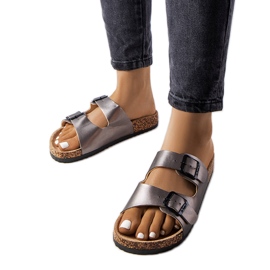 Chanclas de corcho gris con hebillas de Lee Cooper LCW-22-35-1153L