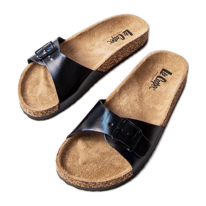 Chanclas de corcho negro con hebillas de Lee Cooper LCW-22-35-1167L