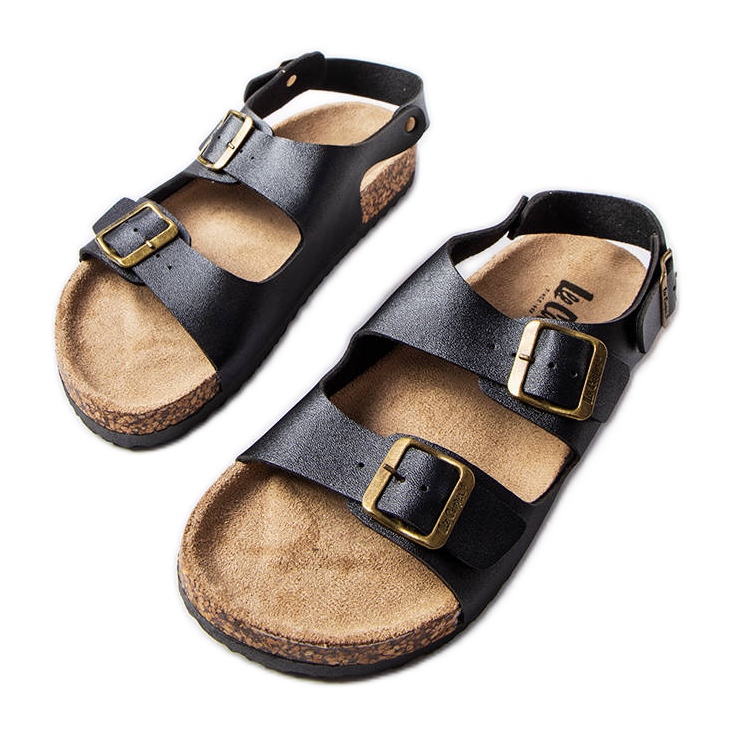 Sandalias de corcho negro con hebillas de Lee Cooper LCW-22-35-1163L