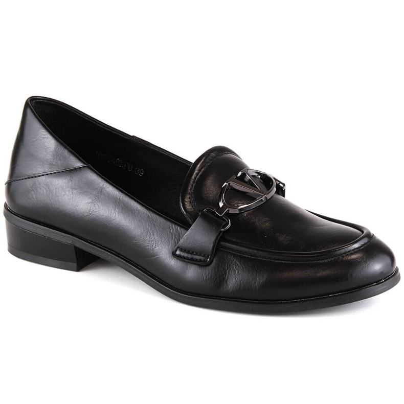 Zapatos de mujer con tacones planos negros Vinceza 10904
