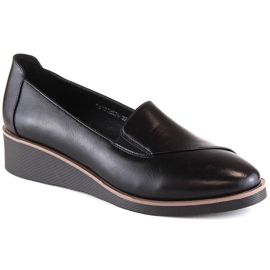 Zapatos cuña mujer negros Vinceza 58182